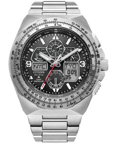 Мужские часы Eco-Drive Promaster Skyhawk с хронографом и браслетом из нержавеющей стали, 46 мм Citizen