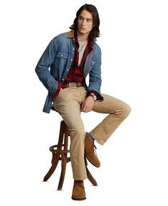 Мужские прямые джинсы Hampton стрейч свободного покроя Polo Ralph Lauren