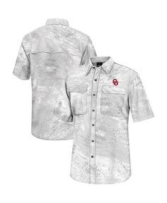 Мужская белая рубашка для рыбалки на всех пуговицах Oklahomaoons Realtree Aspect Charter Colosseum