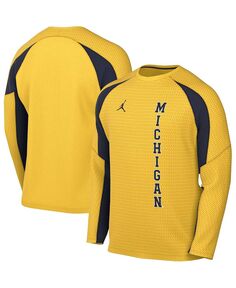 Мужская брендовая футболка Maize Michigan Wolverines Basketball Shooting реглан с длинным рукавом Jordan