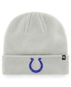 Мужская серая базовая вязаная шапка Indianapolis Colts &apos;47 с манжетами среднего размера &apos;47 Brand