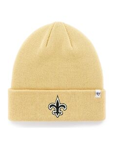 Мужская базовая вязаная шапка с манжетами золотого цвета New Orleans Saints &apos;47 среднего размера &apos;47 Brand