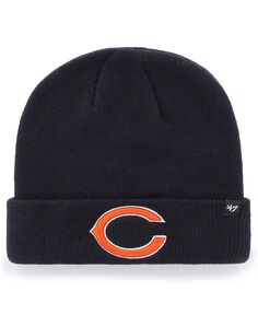 Мужская темно-синяя вязаная шапка с манжетами &apos;47 Chicago Bears Primary Basic &apos;47 Brand