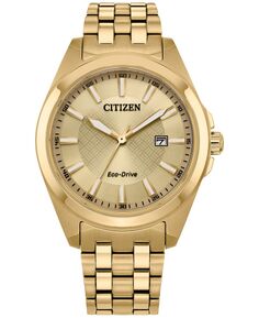 Мужские часы Eco-Drive Peyten с золотистым браслетом из нержавеющей стали, 41 мм Citizen