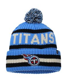 Мужская голубая вязаная шапка с манжетами и помпоном Tennessee Titans Bering &apos;47 &apos;47 Brand