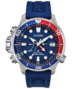 Мужские часы Eco-Drive Promaster Aqualand с синим силиконовым ремешком, 46 мм Citizen