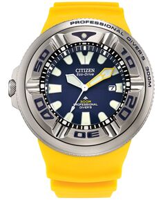 Мужские часы Eco-Drive Promaster Dive с желтым ремешком, 48 мм Citizen
