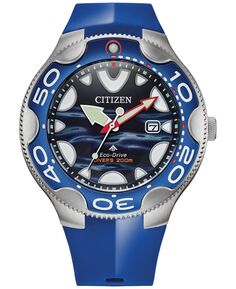 Мужские часы Eco-Drive Promaster Orca с голубым ремешком, 46 мм Citizen