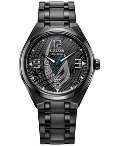 Мужские часы Eco-Drive со звездными войнами Mandalorian, черные часы с браслетом из нержавеющей стали, 42 мм Citizen