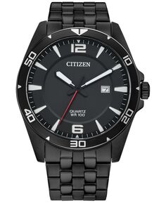 Мужские черные часы-браслет из нержавеющей стали, 42 мм Citizen