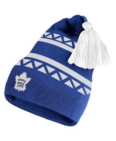 Мужская вязаная шапка Royal Toronto Maple Leafs Reverse Retro 2.0 с манжетами и помпонами adidas