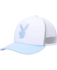 Мужская кепка Snapback из пеноматериала белого и голубого цвета Playboy