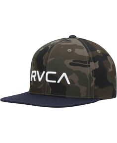 Мужская кепка Snapback из саржи II с камуфляжным принтом темно-синего цвета RVCA