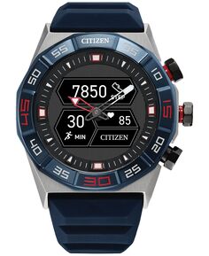 Мужские умные часы CZ Smart Hybrid с синим силиконовым ремешком, 44 мм Citizen