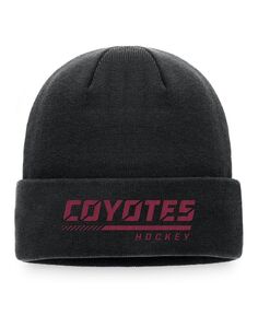Черная мужская вязаная шапка с манжетами для раздевалки Arizona Coyotes Authentic Pro Fanatics