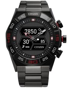 Мужские смарт-часы CZ Smart Hybrid, черный браслет из нержавеющей стали, 44 мм Citizen