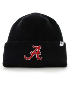Мужская черная вязаная шапка с приподнятыми манжетами и манжетами Alabama Crimson Tide &apos;47 Brand