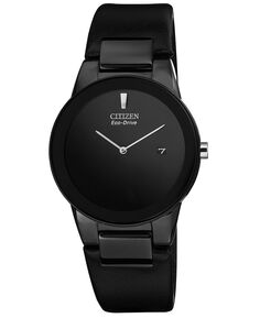 Мужские часы Eco-Drive Axiom с черным кожаным ремешком, 40 мм, AU1065-07E Citizen