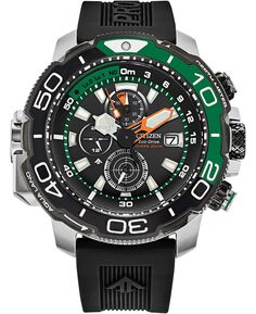 Мужские часы Eco-Drive Promaster Aqualand с черным каучуковым ремешком, 46 мм Citizen