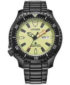 Мужские автоматические часы Promaster Dive с черным браслетом из нержавеющей стали с ионным покрытием, 44 мм Citizen