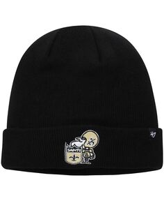 Мужская черная вязаная шапка New Orleans Saints Legacy с манжетами &apos;47 Brand