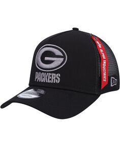 Мужская кепка Trucker Snapback Black Green Bay Packers A-Frame 9FORTY x Alpha Industries New Era