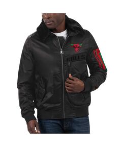 Мужская черная атласная куртка с молнией во всю длину Chicago Bulls x Ty Mopkins History Month Starter