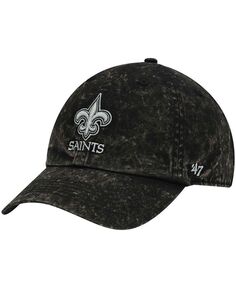 Мужская черная регулируемая шапка New Orleans Saints Gamut Clean Up &apos;47 Brand