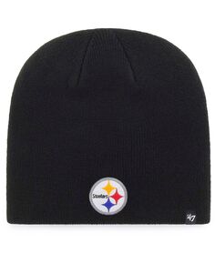 Мужская черная вязаная шапка с логотипом Pittsburgh Steelers Primary &apos;47 Brand