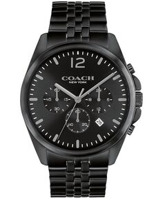 Мужские часы Greyson с черным браслетом из нержавеющей стали, 43 мм COACH