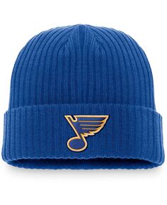 Мужская синяя вязаная шапка с манжетами и манжетами с логотипом St. Louis Blues Core Primary Fanatics
