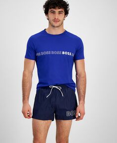 Мужские плавки-шорты с завязками и шнурком, 3 дюйма, с контурным логотипом Mooneye Hugo Boss