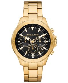 Мужские часы Greyson с хронографом из нержавеющей стали золотистого цвета, 43 мм Michael Kors