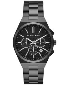 Мужские часы Lennox с хронографом, черные из нержавеющей стали, 40 мм Michael Kors