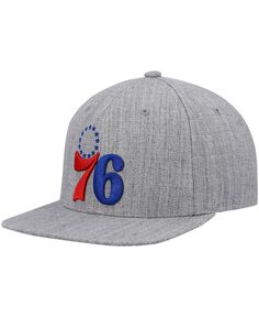 Мужская серая кепка Philadelphia 76Ers 2.0 Snapback с меланжевым рисунком Mitchell &amp; Ness