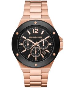 Мужские часы Lennox с хронографом из нержавеющей стали цвета розового золота с браслетом Michael Kors