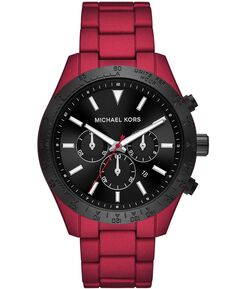 Мужские часы Layton с матовым красным браслетом из нержавеющей стали, 45 мм Michael Kors