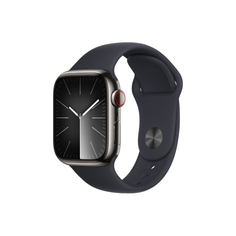 Умные часы Apple Watch Series 9 (GPS+Cellular), 41 мм, Graphite Stainless Steel Case/Midnight Sport Band - M/L