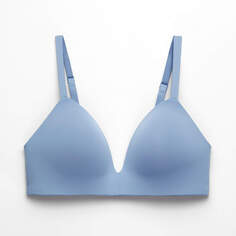 Бюстгальтер Oysho Push-Up Padded Triangle Polyamide, серо-синий