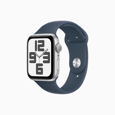 Умные часы Apple Watch SE Gen 2 2023 (GPS), 44 мм,Silver Aluminum Case/Storm Blue Sport Band - M/L