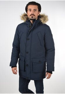 Пальто зимнее Solid с нагрудными карманами, синий !Solid