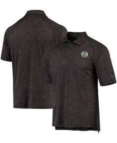 Мужская футболка-поло на пуху с логотипом colorado state rams из меланжевой ткани черного цвета Colosseum, мульти