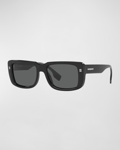 Мужские прямоугольные солнцезащитные очки с цельными линзами Burberry