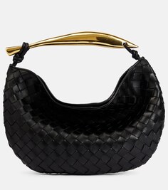 Сумка-тоут из кожи сардины Bottega Veneta, черный