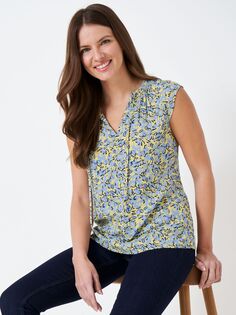 Блузка с цветочным принтом Crew Clothing, Желтый
