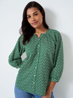 Crew Clothing Блузка Emi с цветочным принтом, зеленый