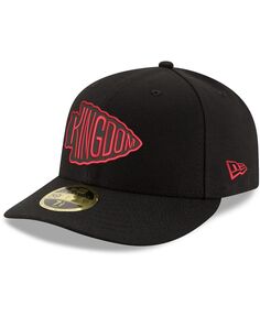 Мужская черная кепка Kansas City Chiefs Omaha Low Profile 59Fifty Fitted Team Hat New Era