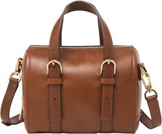 Кожаная мини-сумка-портмоне Fossil Carlie для женщин, коричневый