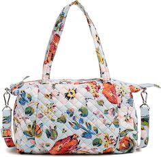 Женская хлопковая плиссированная сумка через плечо Vera Bradley с несколькими ремешками, морской воздух цветочный