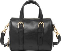 Кожаная мини-сумка-портмоне Fossil Carlie для женщин, черный